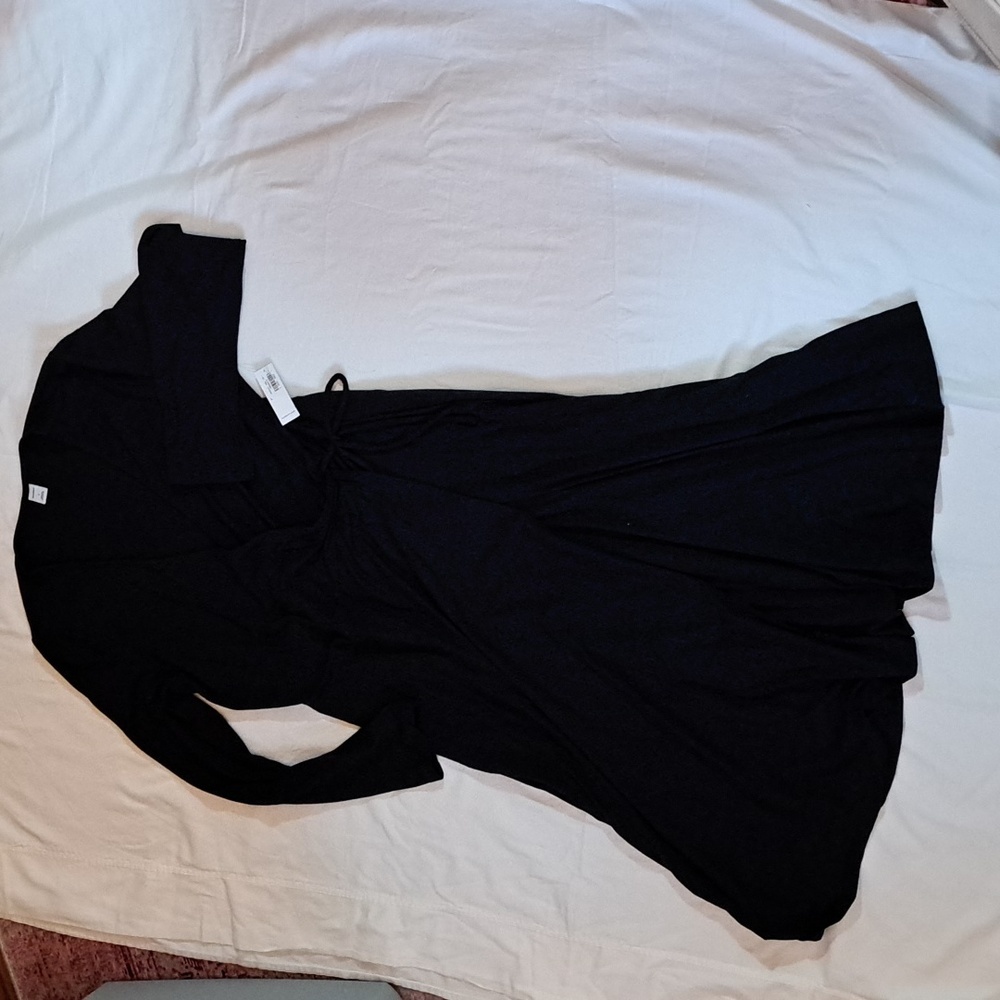 Old Navy Black Knit Dress Faux Wrap